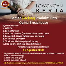 By maye fisher 08 jul, 2021 post a comment teacup dog breeds price in india / teacup maltese price in india. Lowongan Kerja Bagian Packing Produksi Quina Breadhouse Facebook