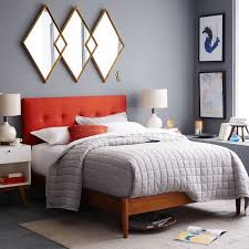 Mid Century Button Tufted Bed Cayenne Mid Century Modern Bedroom Decor Modern Bedroom Decor Mid Century Modern Bedroom