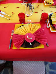 Espagne Espagnol Rouge Et Jaune Banderillas Sombrero Castagnettes Taureau Noir Eventail Paella Deco Espagnole Decoration De Table Espagnole Deco Table