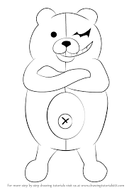 How To Draw Monokuma From Danganronpa Drawingtutorials101 Com Anime Drawings Tutorials Drawings Art Drawings Sketches Simple