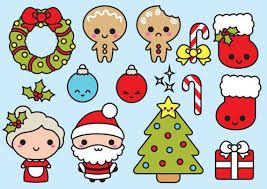 Premium Vector Clipart Kawaii Christmas Cute Chrismas Clipart Set High Quality Vectors Instant Download Kawaii Clipart Dessin Noel Dessin De Noel Facile Et Griffonnages Kawaii