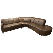 J&m furniture lux 397 1571 sectional sofa. Contemporary Modern Brown Leather 3 Pc Curved Sectional Sofa At 1stdibs