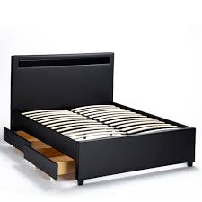 Letto multifunzionale e letto matrimoniale in tutta comodità. Geneva Letto Francese 1 Piazza E Mezza Testiera Led Cassetti 120x190