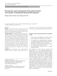 Essalhi précise que sur le nombre total de. Pdf Perioperative Pain Management In The Patient Treated With Opioids Continuing Professional Development