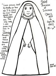 St Therese Little Flower Coloring Page St Therese Of Lisieux Lisieux St Therese