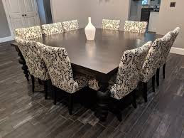 Consider a small round or square dining table to help give the illusion of more space in a small dining room. Turned Leg Square Dining Table For 12 By James And James James James
