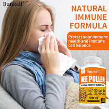 BEE POLLEN 100% Pure Natural Bee Pollen Capsules 1040mg For Immune &  Digestive