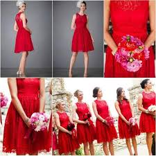 Lace Red Demure Cheap Bridesmaid Dresses Vestido De Festa O Neck Spaghetti Strap A Lin Custom Bridesmaid Dress Short Bridesmaid Dresses Lace Bridesmaid Dresses
