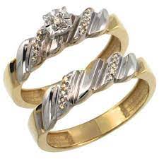 Gold Plated Sterling Silver Ladies 2 Piece Diamond Engagement Wedding Ring Diamond Engagement Ring Set Diamond Engagement Wedding Ring Diamond Engagement Rings