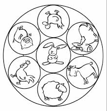 Mandalas für kinder und erwachsene zum ausdrucken und ausmalen. Kostenlose Malvorlage Mandalas Mandala Mit Tieren Auf Dem Bauernhof Zum Ausmalen