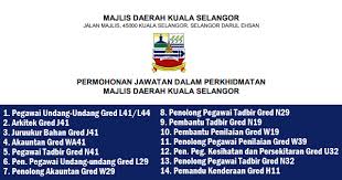 Calon hendaklah rakyat malaysia berusia tidak kurang daripada 18 tahun pada tarikh. Jawatan Kosong Di Majlis Daerah Kuala Selangor Terbuka Pmr Spm Diploma Ijazah