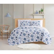 The key to farmhouse bedding is simplicity. King 3pc Estate Bloom Quilt Set Blue Cottage Classics Target
