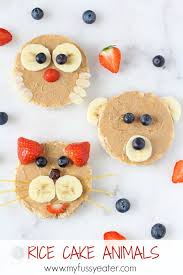 Rice Cake Animals My Fussy Eater Easy Kids Recipes Recipe Fun Kids Food Rice Cakes Easy Meals For Kids
