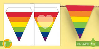 Bandera realizada sobre tejido 100 % poliéster de 117 gr/m2. Banderitas De Exposicion Dia Internacional Del Orgullo Lgbt