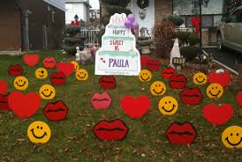 Birthday Lawn Signs Rental Calgary Cake Lips And Smilies Birthday Lawn Sign Party Ideas