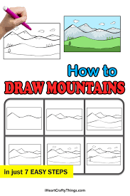 Mountains Drawing - How To Draw Mountains Step By Step