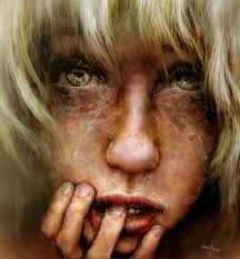 40 Gemälde Gesicht Grün