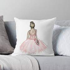 A throw pillow, or toss pillow, is a small, decorative soft furnishing item made from a wide range of textiles including cotton, linen, silk, leather, microfibre, suede, chenille, and velvet. Ballet Pillows Cushions Redbubble