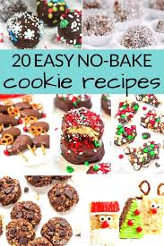 20 Easy No Bake Christmas Cookies To Make Now Christmas Baking Cookies Christmas Cookies Easy Baking Recipes Cookies