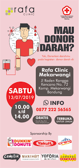 Pamflet merupakan sebuah media promosi yang digunakan untuk memasarkan suatu produk kepada masyarakat. Donor Darah Juli 2019 Rafa Clinic Rafa Clinic