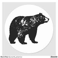 Black Bear Classic Round Sticker Zazzle Com In 2021 Black Bears Art Bear Silhouette Black Bear