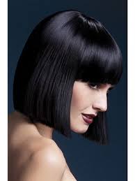 Black Bob With Bangs Wig My Jet Black Fantasy Lola Short Bob With Blunt Bangs Front Hair Styles Short Bob Wigs Wigs With Bangs