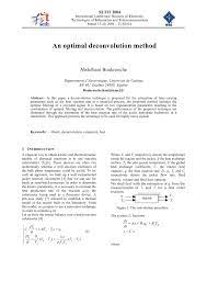 PDF) An optimal deconvolution method