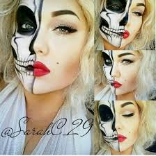 Half Dead Half Marilyn Monroe Mit Bildern Halloween Gesicht Schminken Skelett Make Up Halloween Gesicht