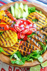 Sriracha Honey Lime Grilled Chicken And Pineapple Salad Recipe Pineapple Salad Recipes Pineapple Salad Delicious Healthy Salads