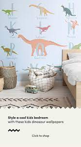 Blue Cartoon Dinosaur Alphabet Wallpaper Mural Hovia Uk Kids Bedroom Kids Bedroom Walls Cool Kids Bedrooms