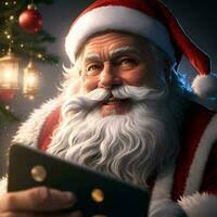 santa claus segurando brilhando Natal bola ilustração ai generativo  23802404 Foto de stock no Vecteezy