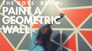 The most common boy wall painting material is paper. Geometric Wall Paint How To Make A Triangle Wall Painting The Boys Room Youtube