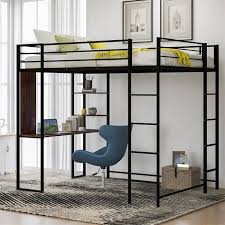 Maximize your bedroom space, with our premium metal full size loft bed, as it does not't take up much floor space. Sentern Metal Full Size Loft Bed With Desk Walmart Com Walmart Com