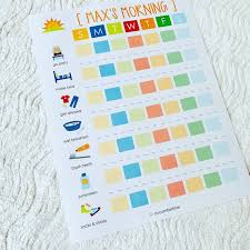 printable morning routine chart morning checklist visual routine kids daily responsibilities daily routine daily task list tracking