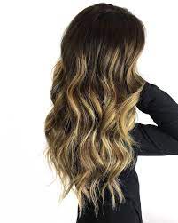 Long Dark Brown Hair With Yellow Blonde Balayage Brown Hair With Blonde Balayage Brown Blonde Hair Blonde Balayage