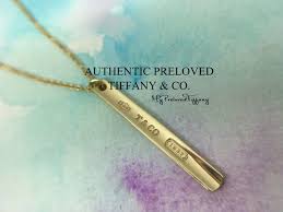 Also set sale alerts and shop exclusive offers only on shopstyle. Excellent Preloved Tiffany Co 1837 Narrow Bar Yellow Gold Necklace 16