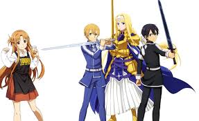 Eugeo was a child born in a remote village in the human empire of underworld, where he was assigned the sacred task of felling a giant tree with his childhood friend kirito. Alice Zuberg Asuna Yuuki Eugeo Sword Art Online Kazuto Kirigaya Kirito Sword Art Online Wallpaper Resolution 3077x1880 Id 1190527 Wallha Com