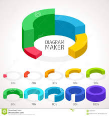 Vector Infographic Diagram Template 3d Pie Charts Stock