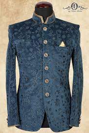 Home > wedding dress for groom > punjab > abohar > new wear well. Blue Velvet Resham Embroidered Jodhpuri Suits St671 Indian Wedding Suits Men Fashion Suits For Men Stylish Men Wear