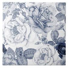 Maybe you would like to learn more about one of these? Elegant Blue White Vintage Floral Pattern Tile Zazzle Com Vector Flowers Flower Art Blue Peonies