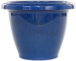 These pretty and cute indoor plant pots and planters from amazon come in small, medium, and large sizes, and are perfect for all kinds of house plants the modern ceramic planters are just as sturdy as they are chic—the set comes with two planters, one large and one medium size, perfect for both. Gardenesque Feather Planter Blue Amazon Co Uk Garden Outdoors