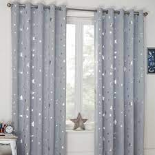 Dreamscene Star Blackout Galaxy Kids Curtains Silver Grey Kids Curtains Curtains Ready Made Kids Room Curtains