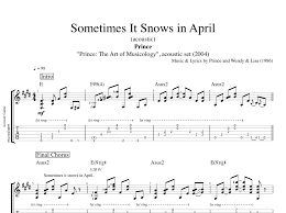 Sometimes It Snows In April Acoustic Prince Guitar Tab Chords Sheet Music Lyrics Play Like The Greats Com