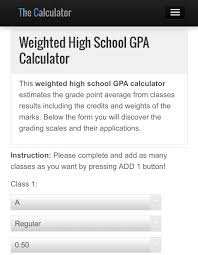 Weighted High School Gpa Calculator Http Www Thecalculator Co Others Weighted High School Gpa Calculator 447 Html Gpa Calculator High School Gpa