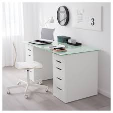 Glasholm Alex Table Glass Honeycomb Pattern White Ikea Bedroom Design Diy Bedroom Office Space Glass Table