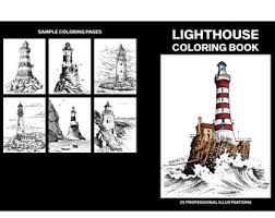 A lighthouse is a building specifically designed to emit light and functions as a navigation guide for ships at sea. Lighthouse Coloring Etsy