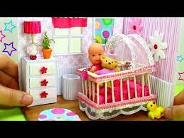 How To Make A Miniature Baby Room Things Crib Dresser Lamp 10 Easy Diy Miniature Doll Crafts Youtube Baby Room Diy Diy Baby Stuff Diy Nursery