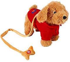 Funny Electronic Plush Toys Musical Singing Walking Electric Toy Dog Pet Kids Child Gift Red Dog Toys Animals For Kids Toys