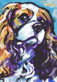 Blenheim Cavalier King Charles Spaniel Art Print Modern Dog Art Pop Art Bright Colors 8 5x11 Dog Portraits Art Spaniel Art Print Spaniel Art