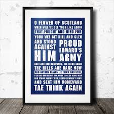 O flower of scotland when will we see your like again that fought and died for your wee bit hill and glen and stood against him proud edward's army and sent him homeward tae think again. O Flower Of Scotland Rugby Song Lyrics Poster